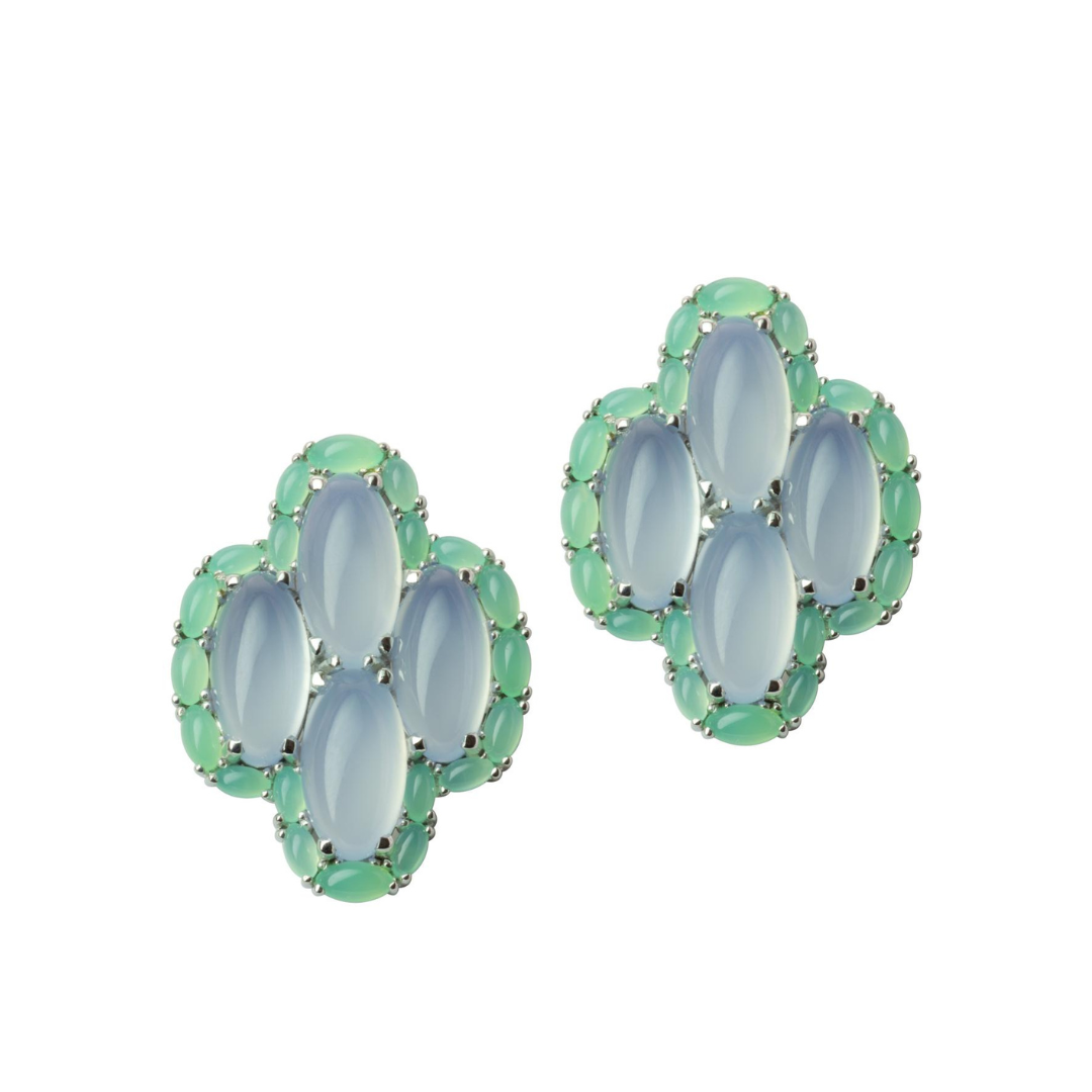 Chalcedony and Chrysoprase Earrings