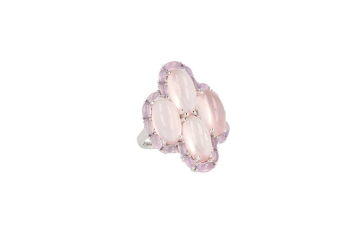 Rose Quartz and Lavender Chalcedony Rings
