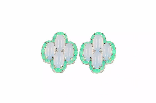 Chalcedony and Chrysoprase Earrings