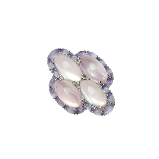 Rose Quartz and Lavender Chalcedony Rings